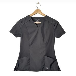 Jaanuu Black Women's Scrub Top Pockets Size M  Medical Nurse